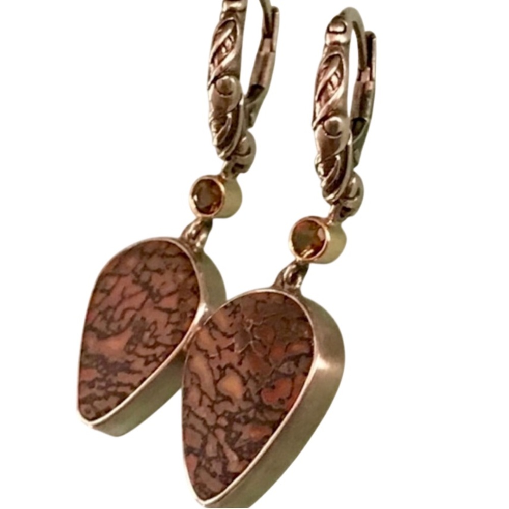 Artisan EARRINGS by Mary Peltigramo copper & 925 SS